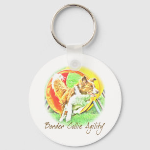 Artwork Border Collie Agility Keychain