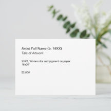 Artwork Exhibition Label Template