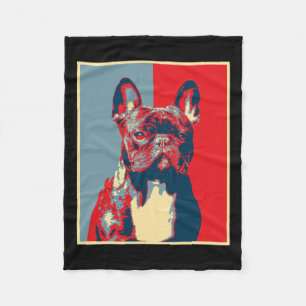Artwork Frenchie - Vintage Silhouette French Bulld Fleece Blanket