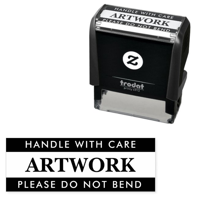 Artwork Handle With Care Please Do Not Bend Self-inking Stamp (In Situ)