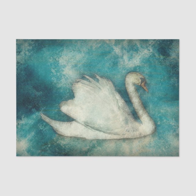 Artwork Swan Decoupage Tissue Paper (Front)