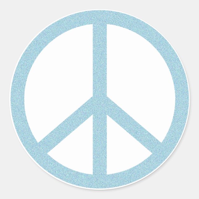 Arty Blue Peace Symbol Classic Round Sticker (Front)