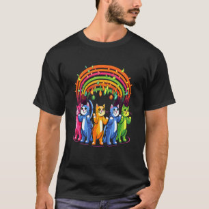 Arty Festival Rainbow Cat Rave T-Shirt