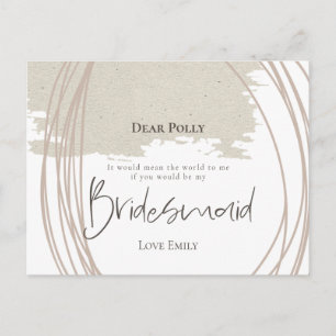 Arty Lines Abstract Shape bridesmaid request Postcard