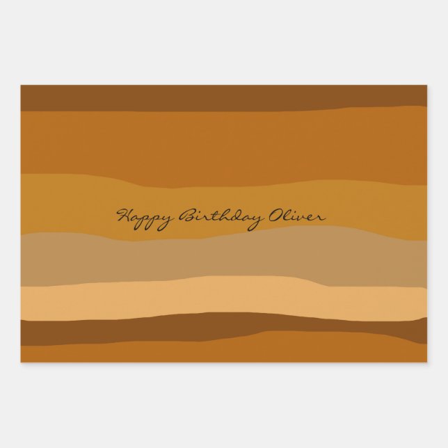Arty Modern Earth Tone Desert Wrapping Paper Sheet (Front)