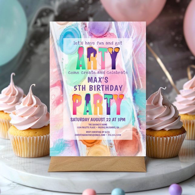 Arty Party Painting Party Birthday Invitation (Creator Uploaded)