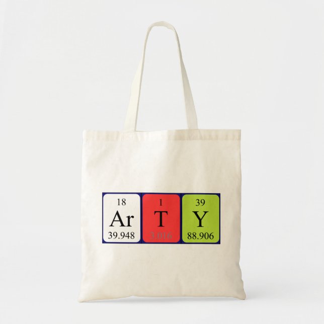 Arty periodic table name tote bag (Front)