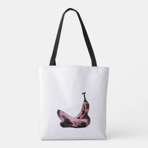 Arty Pink Black White Bananas Tote Bag