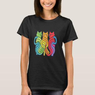 Arty Rainbow Puzzle Rainbow Cat Rave T-Shirt