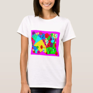 Arty type logo picture on a ladies top