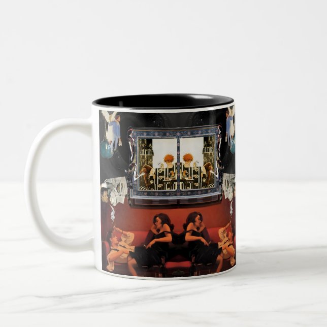Arty Valentine Gift Collection- Decadent Noir Two-Tone Coffee Mug (Left)