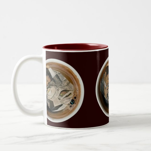 Arty Valentine Gift Collection- Decadent Noir  Two-Tone Coffee Mug (Left)