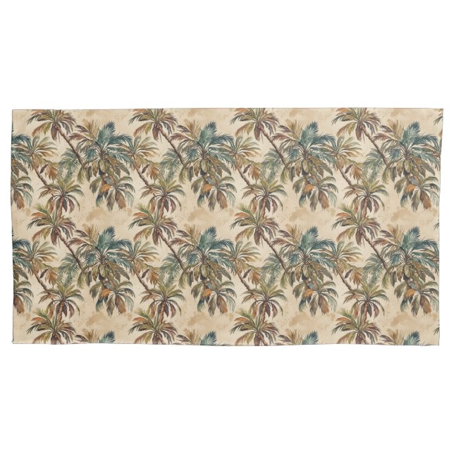 Arty Watercolor Coconut Palm Pillowcase (Front)