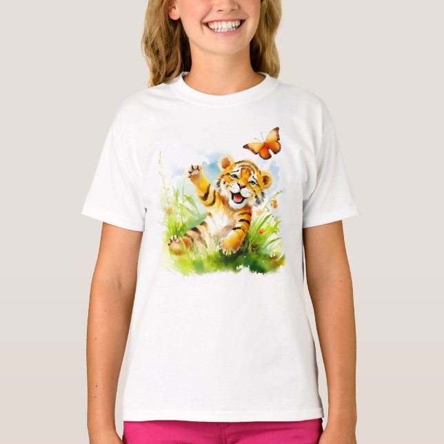 Aru: A Dreamy Baby Tiger T-Shirt (Front)