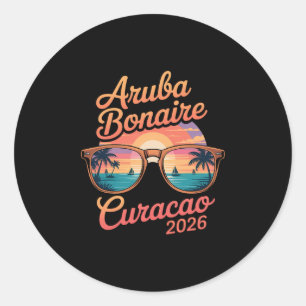 Aru Bonaire Curacao Family Cruise Friends 2026 Vac Classic Round Sticker