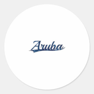 Aru Caribbean Island Beach Vacation Vintage Varsit Classic Round Sticker