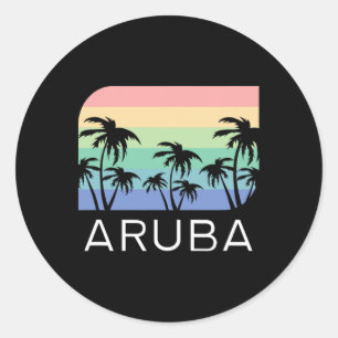 Aru Island Beach Retro Vintage Vacation Souvenir F Classic Round Sticker