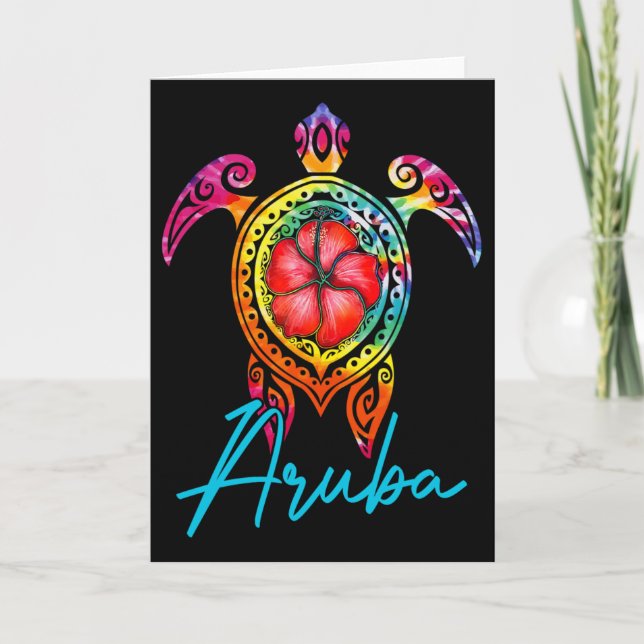 Aru Tie Dye Sea Turtle  Card (Front)