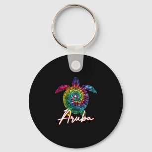 Aru Tie Dye Sea Turtle Matching Family Vacation Key Ring