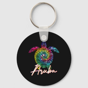 Aru Tie Dye Sea Turtle Matching Family Vacation Key Ring