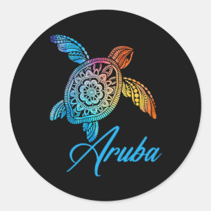 Aru Tril Tie Dye Sea Turtle Aru Classic Round Sticker