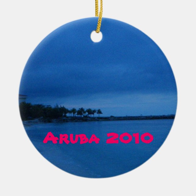 Aruba 2010 ceramic tree decoration (Front)