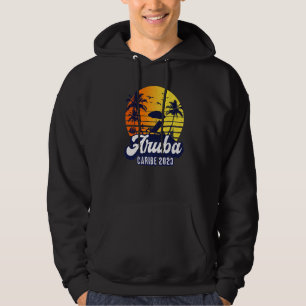Aruba 2023 Caribe Sunset Beach Retro Premium Hoodie