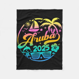 Aruba 2025 Family Vacation Beach Matching Group Fleece Blanket