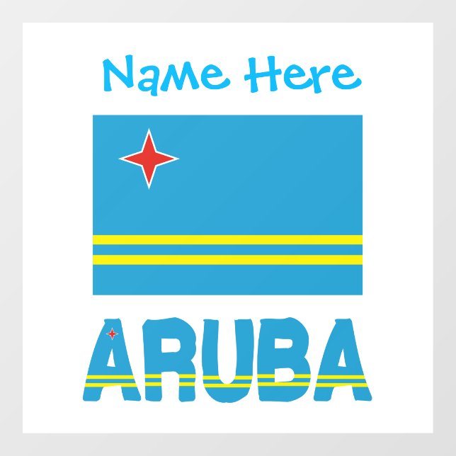 Aruba and Aruban Flag Blue Personalisation  (Sheet)