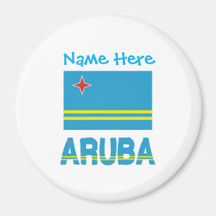 Aruba and Aruban Flag Blue Personalisation Magnet