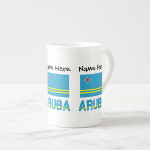 Aruba and Aruban Flag Personalised Bone China Mug