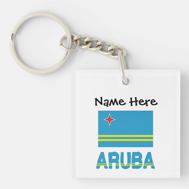 Aruba and Aruban Flag Personalised  Key Ring (Front)