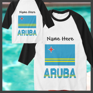 Aruba and Aruban Flag Personalised Long Sleeved T-Shirt