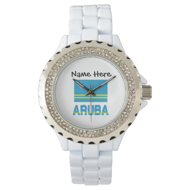 Aruba and Aruban Flag Personalised  Watch (Front)
