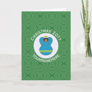 Aruba Angel Christmas Flag Personalised Card