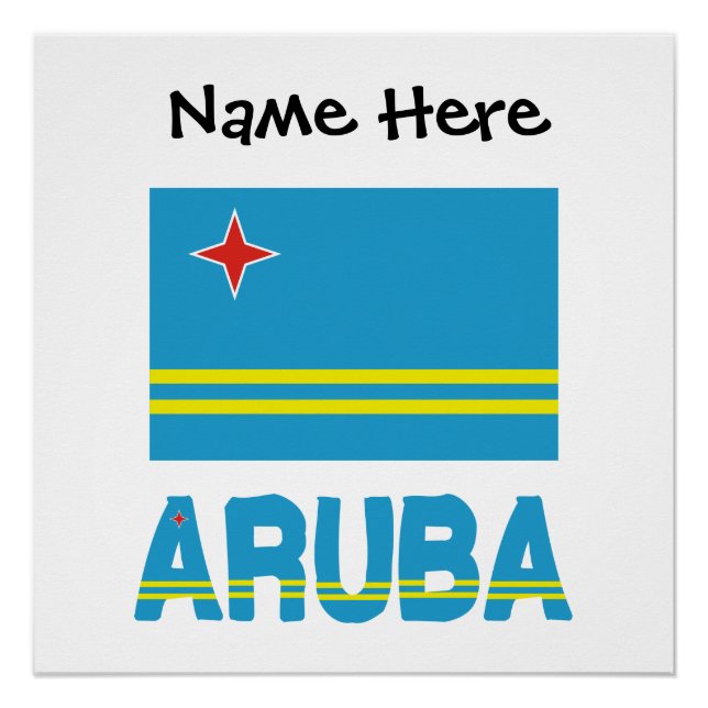 Aruba Aruban Flag Black Personalisation  Poster (Front)