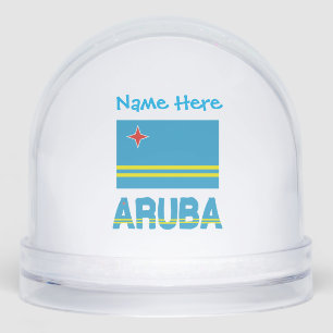 Aruba Aruban Flag Blue Personalization Snowglobe