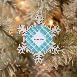 Aruba Aruban Flag Tiled Black Personalised Snowflake Pewter Christmas Ornament