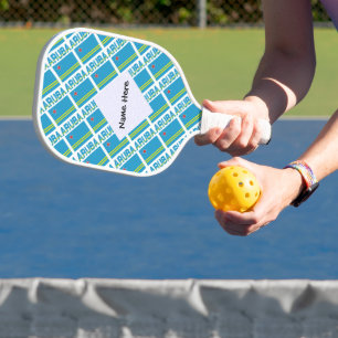 Aruba Aruban Flag Tiled Personalised  Pickleball Paddle