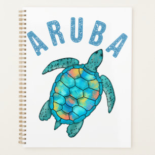 Aruba Beach Sea Turtle Illustration Planner