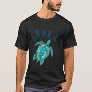 Aruba Beach Sea Turtle Illustration T-Shirt