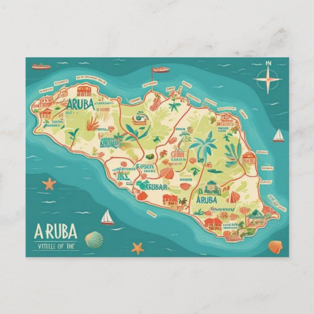 Aruba beautiful island post card (Front)