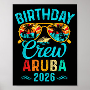 Aruba birthday crew vacation 2026 family matching poster