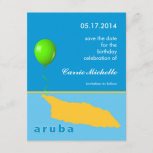 Aruba Birthday Save the Date Announcement