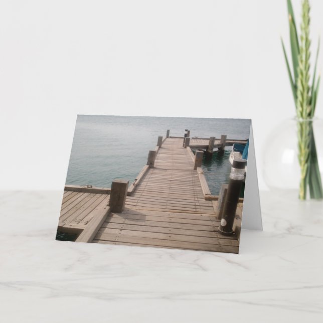 Aruba Boat Dock Greeting Card (Front)