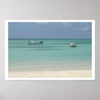 Aruba boats poster