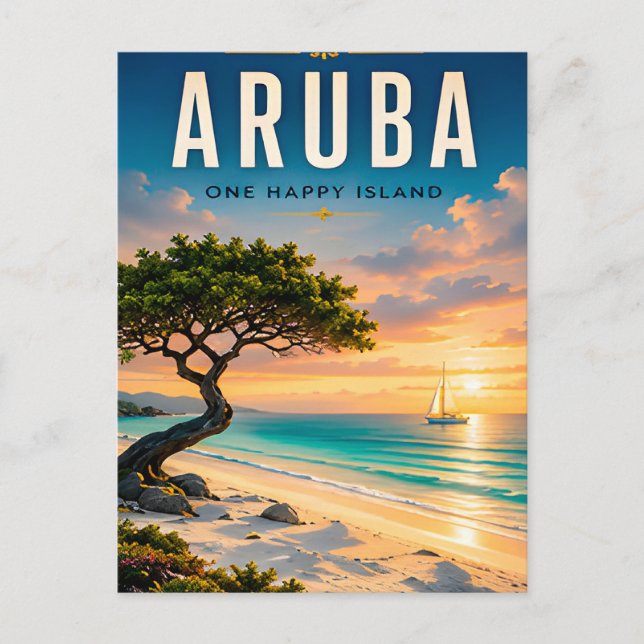 🌴 Aruba Caribbean Beach Escape ☀️ Postcard (Front)