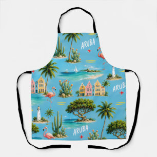 Aruba Caribbean Island lighthouse travel souvenir Apron