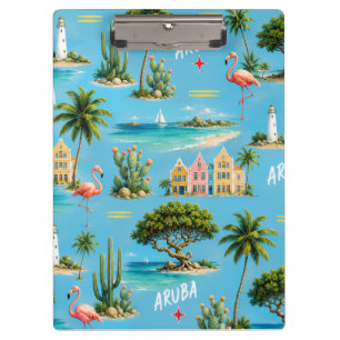 Aruba Caribbean Island lighthouse travel souvenir Clipboard