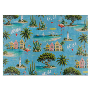 Aruba Caribbean Island lighthouse travel souvenir Cutting Board